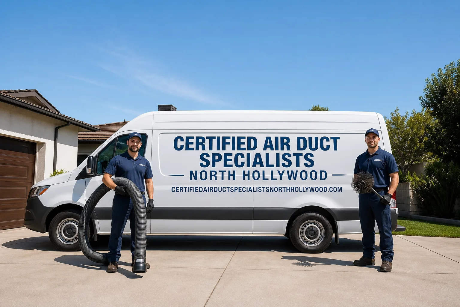 Certified Air Duct Specialists North Hollywood service vehicle and crew in North Hollywood, CA